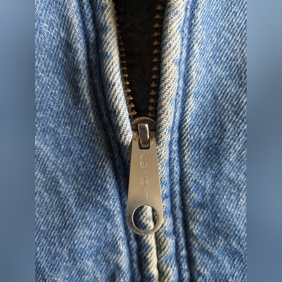 Vintage Carhartt J08D ST denim blanket lined hooded jacket - Picture 3 of 15